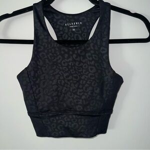 AllFenix Black Leopard EcoSculpt Racer Sports Bra NWOT